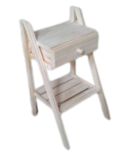 Mesa de Luz Eco - Estante Tablita y Cajón