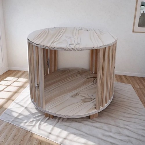 Mesa ratona varillada con estante